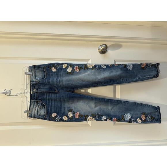 Driftwood Denim - Driftwood Anthropologie Jackie High Rise Jeans Floral Bow Embroidery 25
